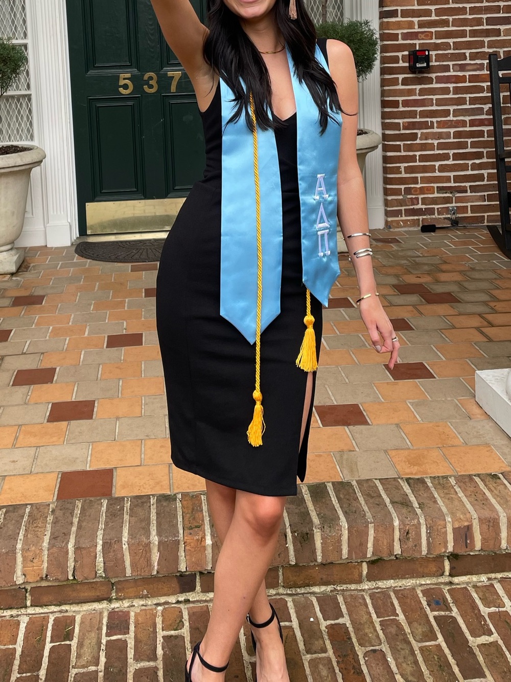 Lulu's Black Midi Dress with Side Slit